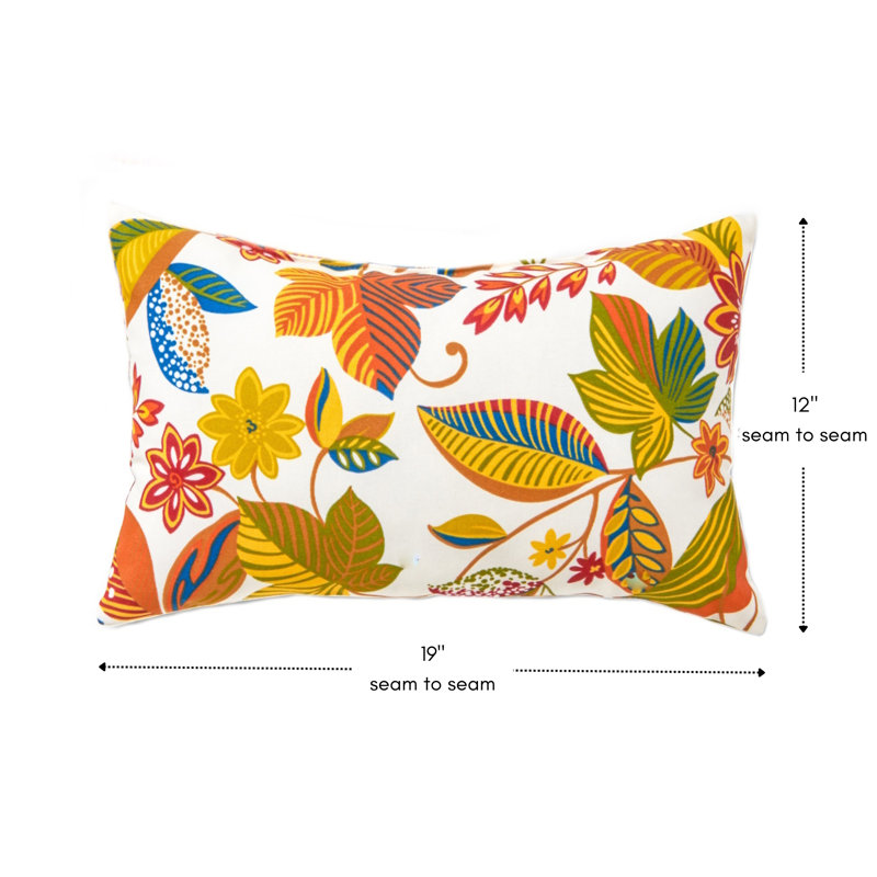 Henrich Indoor/Outdoor Striped Lumbar Pillow, Esprit Floral