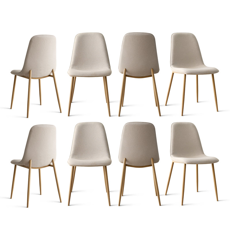 Chaise d'appoint rembourrée en tissu, Beige