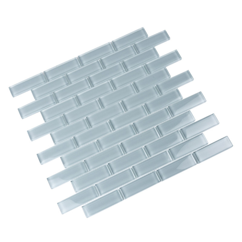 1" x 3" Glass Brick Joint Mosaic Wall & Floor Tile, Gray