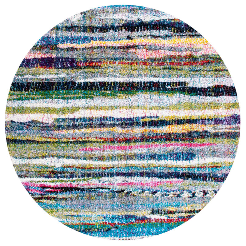 Gleno Performance Abstract Rug, Round 6'7"