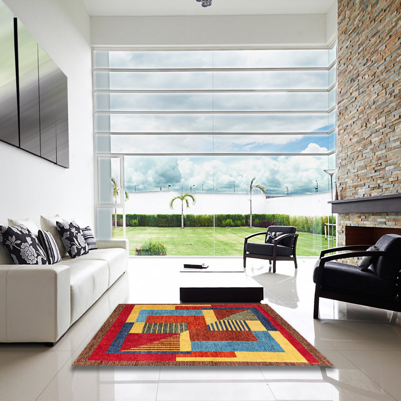 Tapis abstrait moderne 3060, Carré 5 pi