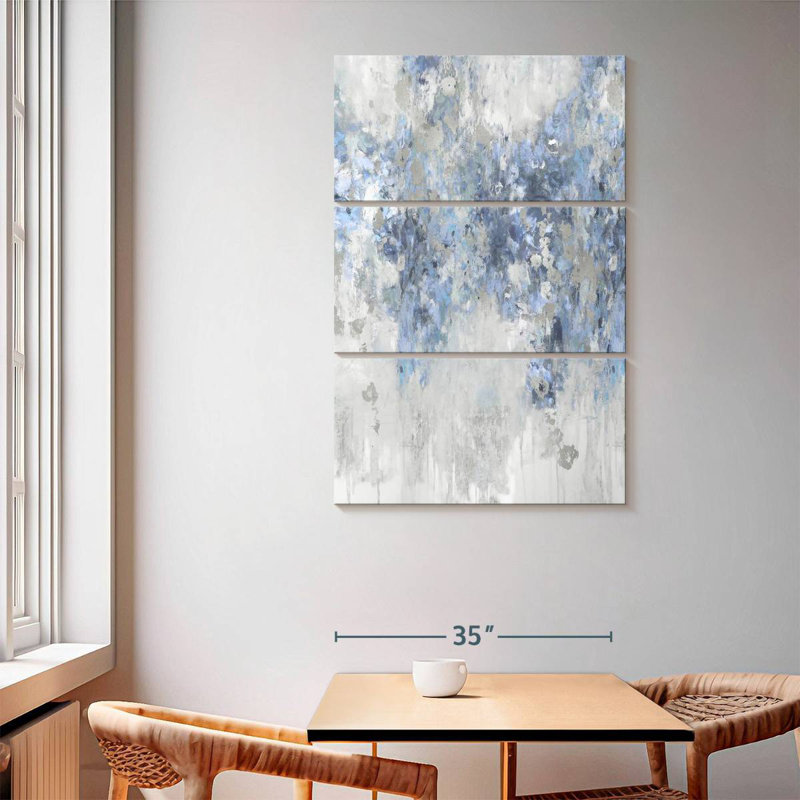 Avery Cascade Blue With Silver, 65" H x 42" W