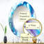 Miroir mural bleu et mauve abstrait - moderne-1302230294
