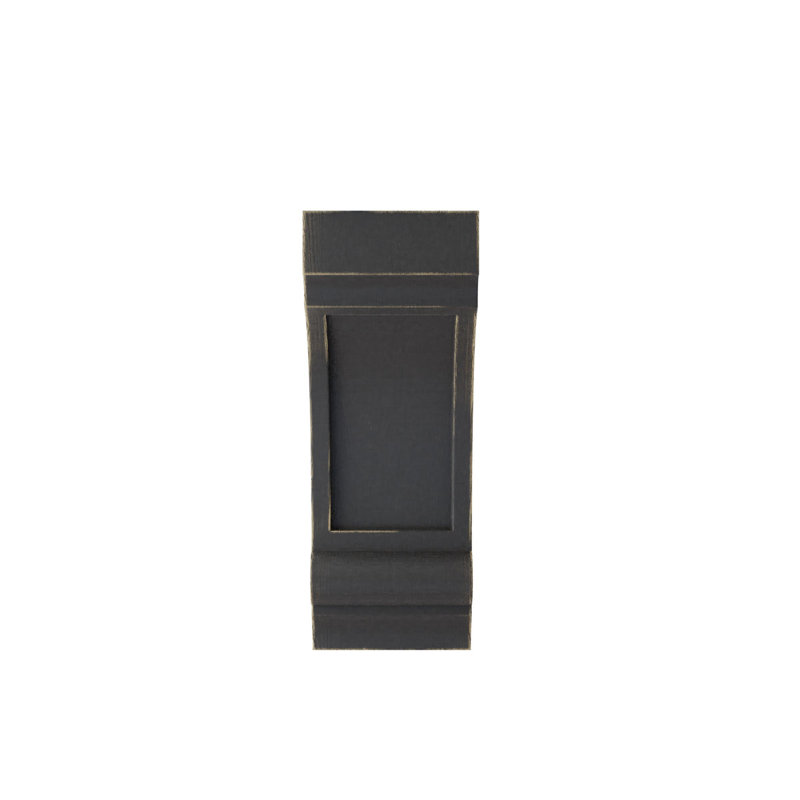 Black Distressed Solid Wood Vintage Decor Corbel 3.25" x 4" x 8"