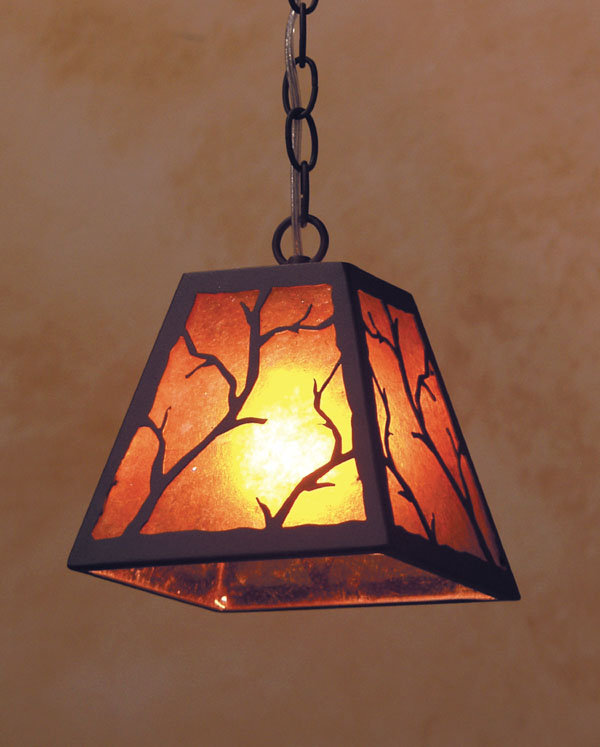 Luminaire suspendu conique à 1 lumière Branch, Clou rouillé, Faux albâtre