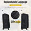Ensemble de valise extensible avec sac de voyage 3 pièces Softside