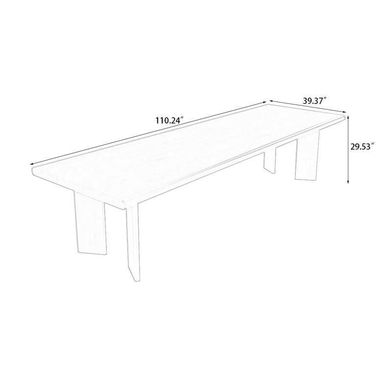 Table de conférence Burlywood, H 29,53 po x L 110,24 po x l 39,37 po