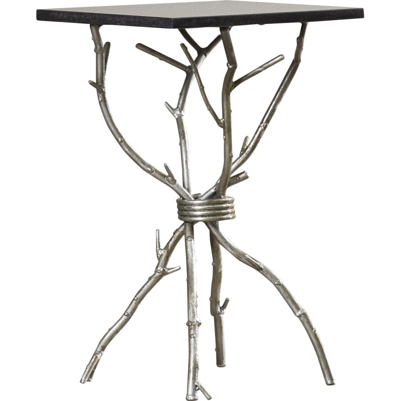 Table de bout Harut, Noir/argenté