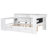 Wood Full Size Platform Bed with Storage Shelves, Drawers, Charging Station, LED, Desk and Upholstered Headboard, White+Beige Cushion-1243408743-1243408741