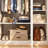 47.2"W 3-Door Wardrobe Armoire with 2 Hanging Rods and 5 Storage Shelves