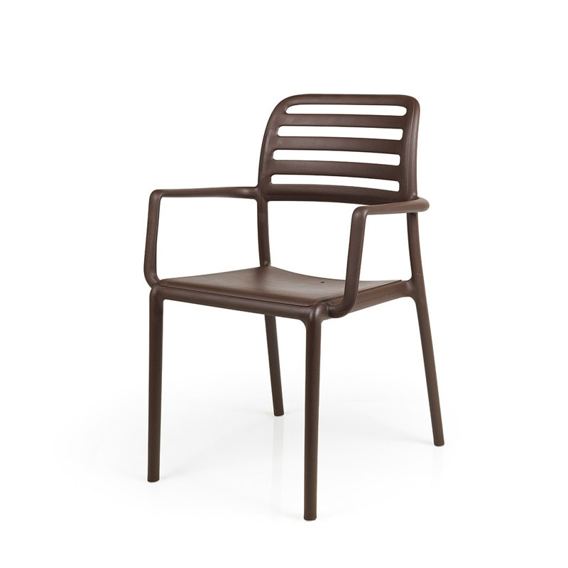 Geertruidenberg Stacking Patio Dining Armchair with Cushion, Caffe