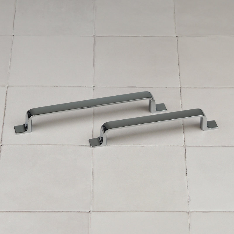 Strap Style Bar Handles in Multiple Finishes, 128mm, Chrome