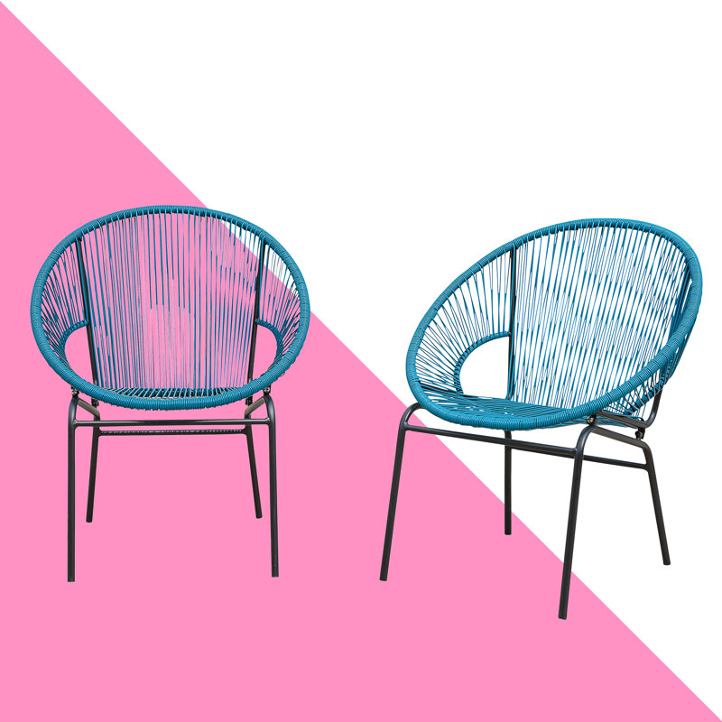 Alamo 26.7" W Papasan Chair, Peacock