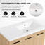 Meuble-lavabo sur pied 36 po, lavabo en résine, deux portes et trois tiroirs-129222456