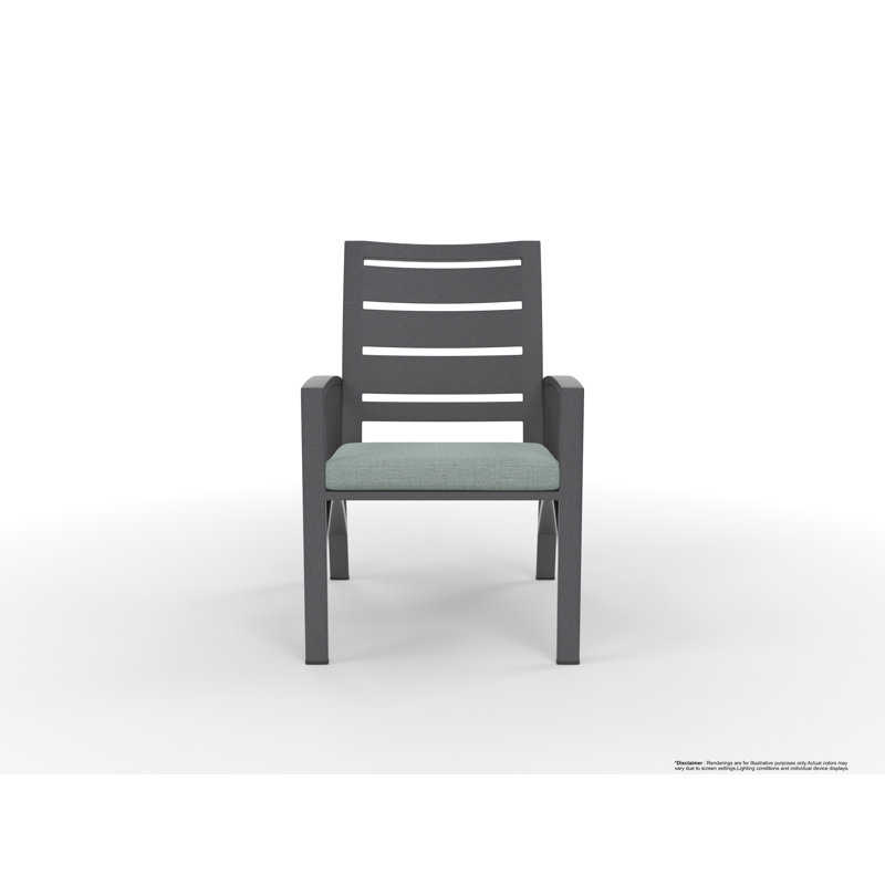 Arc Outdoor Bar Stool, Graphite, Piazza Mist