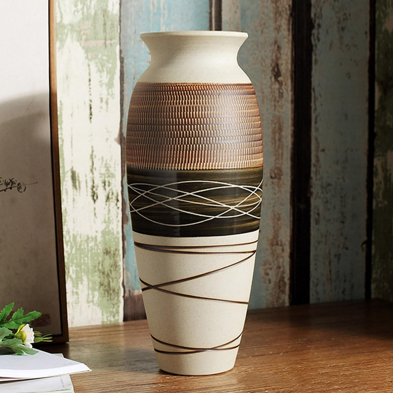 Vase en céramique 12,6 po, Brun