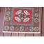 Petit tapis turc vintage rouge à motif tissé à la main pour un décor bohème idéal pour le vestibule