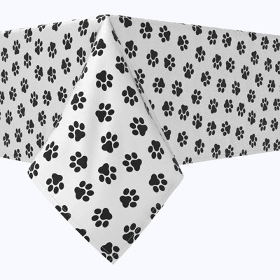 Rectangular Tablecloth, 100% Cotton, 52X104", Paw Prints