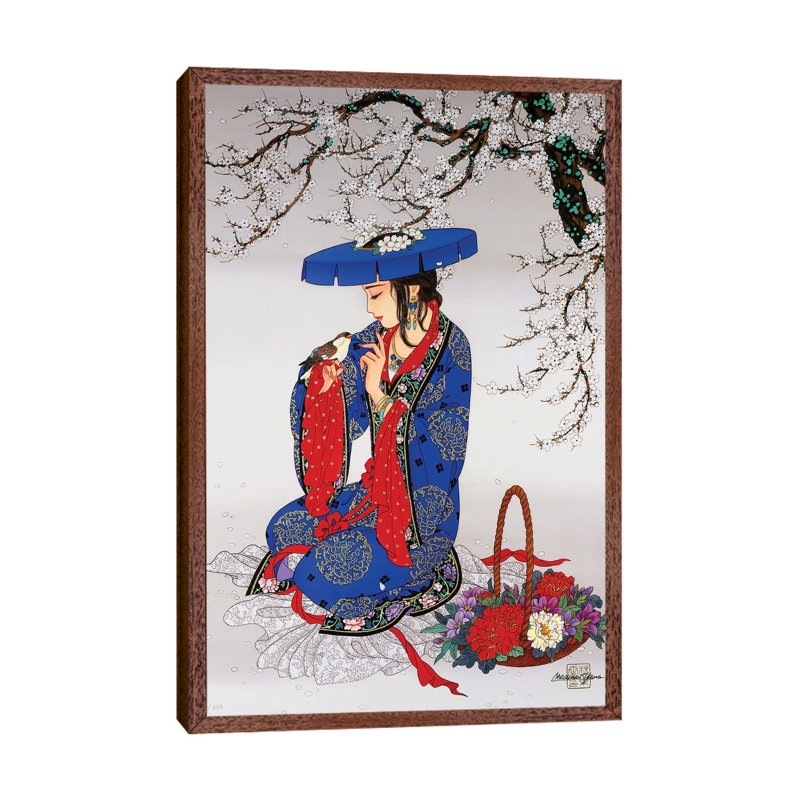 Melody Of Spring - Painting on Canvas, Classic Brown Wood Framed, 66.04 cm H x 45.72 cm W