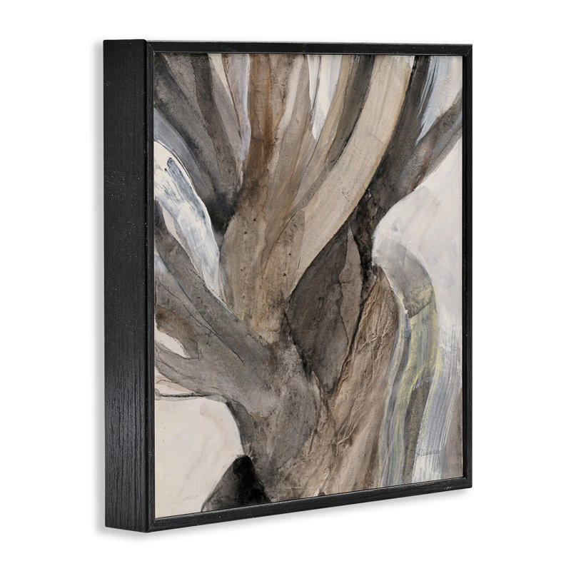 Art abstrait giclée par Albena Hristova, H 12 po x l 12 po, Giclée encadrée noir minuit