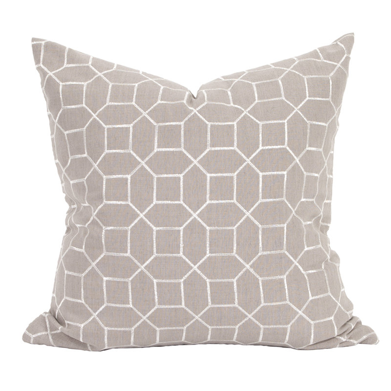 Davida Kay Embroidered Down Throw Pillow, 20" x 20", Slate