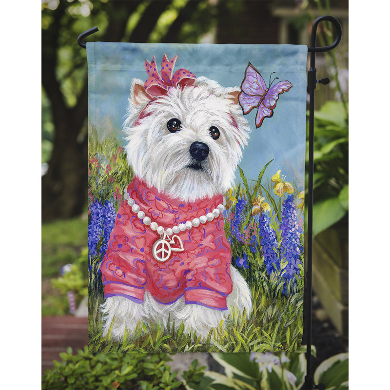 Drapeau de jardin en polyester à 2 côtés Graziello Bichon Frise Do It Better 1 x 0,11 pi, Westie printemps