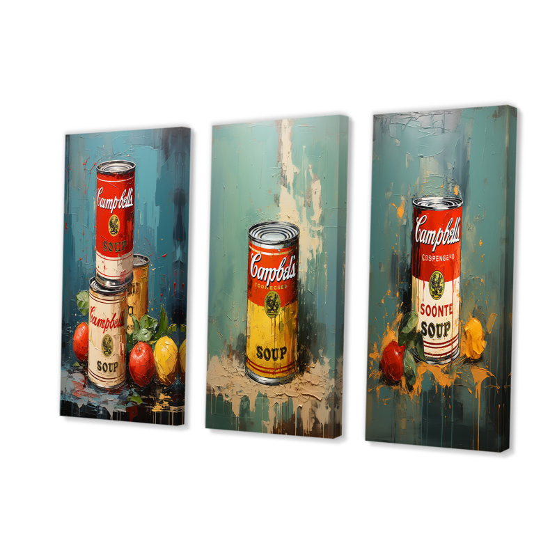 Popart Soup Sensation, H 28 po x l 36 po, Toile tendue