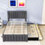 Upholstered Platform Bed with Twin Trundle and 3 Storage Drawers-19470078-19470076