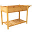 Boîte à fleurs surélevée en bois avec table pliable et tablette de rangement pour les amateurs de jardinage