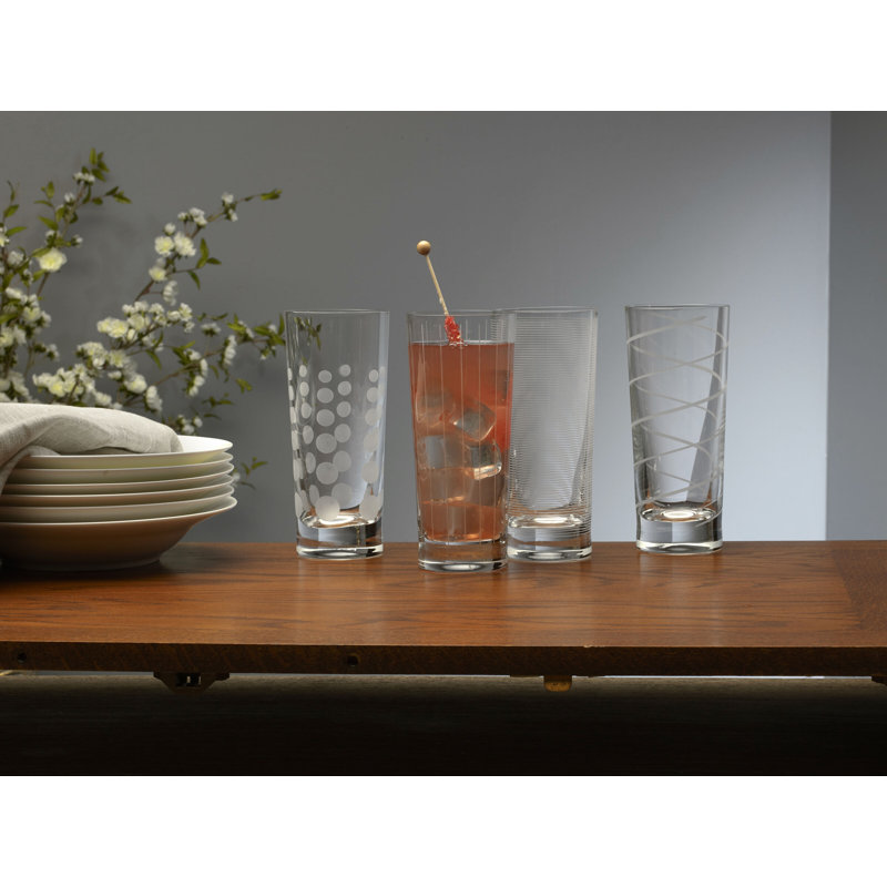 Cheers 19.75 oz. Etched Highball Glass Set