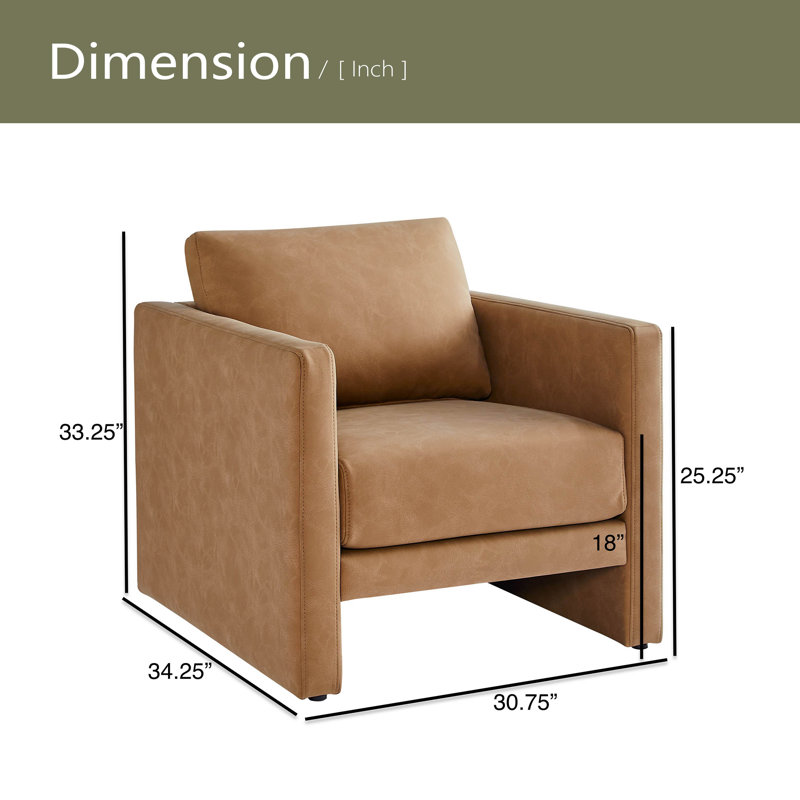 Fauteuil en similicuir, Brun