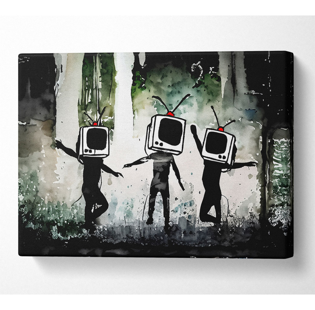 Banksy Tv Kids - Wrapped Canvas Kunstdrucke