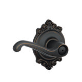 Flair Lever with Brookshire Trim Bed and Bath Lock