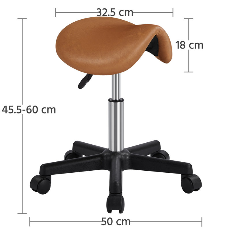 Adjustable Height Lab Stool, Brown