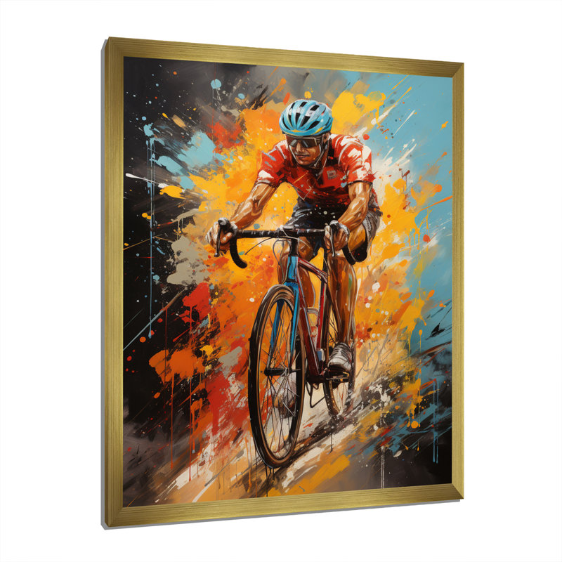 Withams Bicycle Bold Rides I - Art mural de bicyclette, H 40 po x l 30 po x P 1,5 po, Cadre doré simple