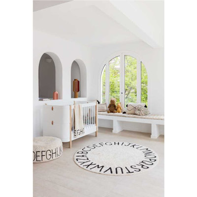 ABC Round Hand Woven Cotton Rug