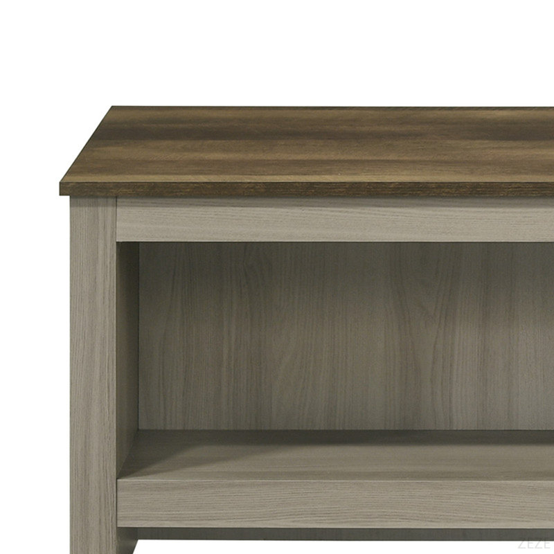 Table basse l 43 po avec tablettes ouvertes à l'avant et à l'arrière
