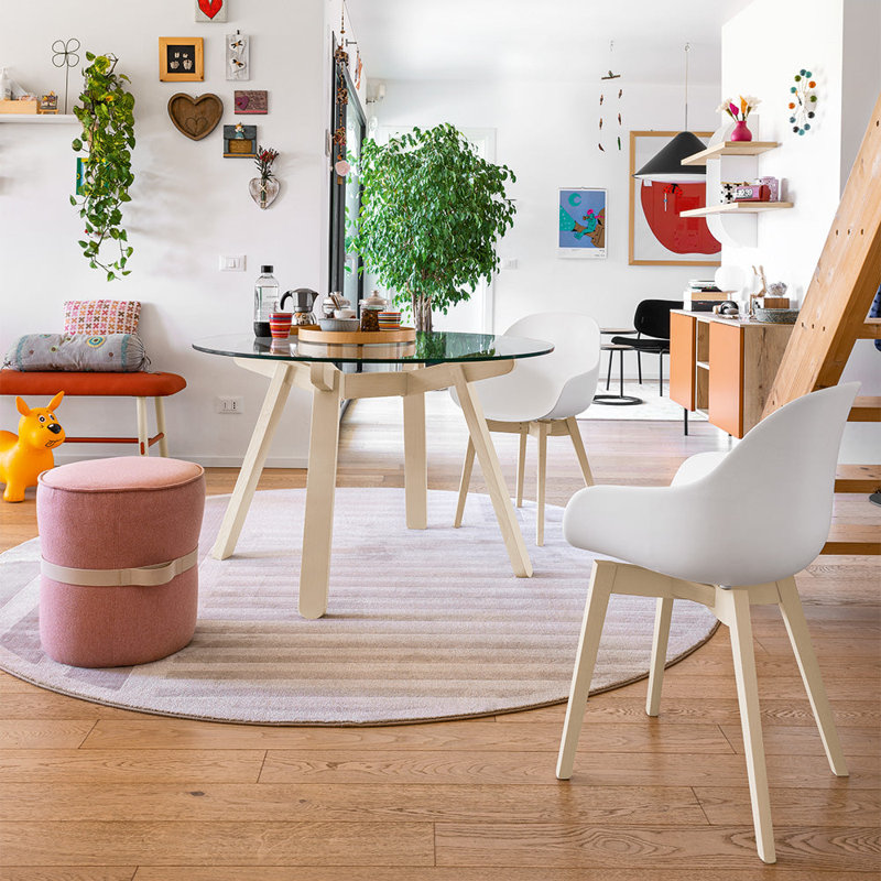 Academy Chairs, Matte Optic White, Bleached Beech