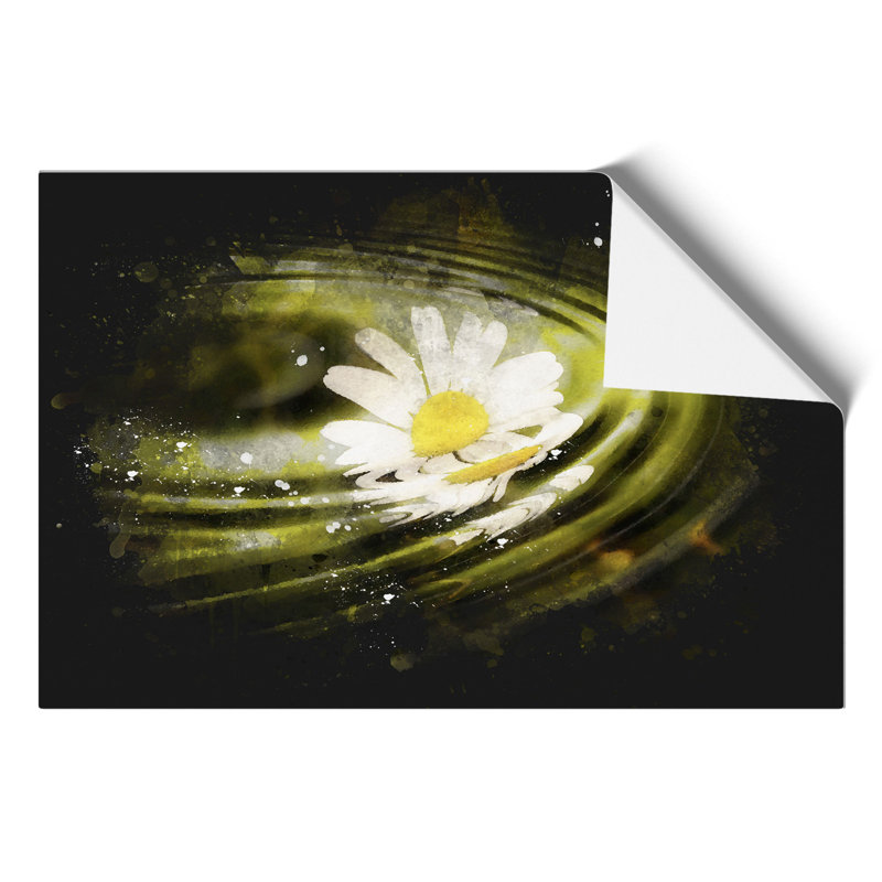 White Daisy Paint Splash - Frameless Print, 42cm H x 59cm W x 0.1cm D