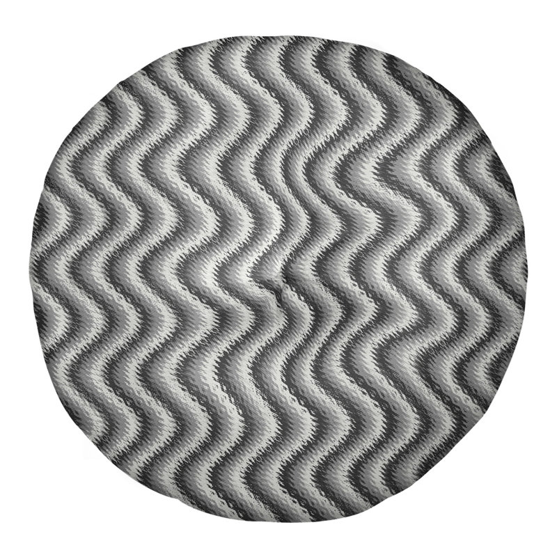 Oreiller de sol Katelyn Elizabeth, 26 po x 26 po, Noir / blanc