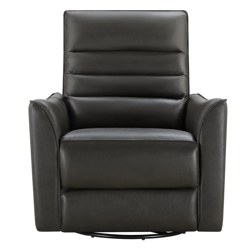 Gabi Swivel Glider Power Recliner, Impression Dark Grey Top Grain Leather