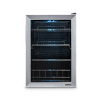 Newair 90 Can Freestanding Beverage Fridge in Stainless Steel, Compact with Adjustable Shelves