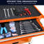 Chariot orange à 4 outils avec roulettes - construction stable en acier et utilisation sans effort - tiroir à roulement pour la gestion des outils de garage-544317050