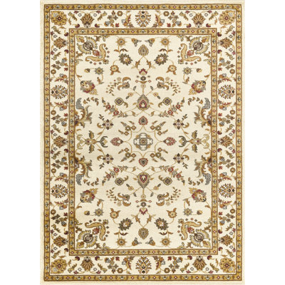 Tapis crème classique 10 pi 6 po X 14 po, style traditionnel, polypropylène pour crème de style maison, motif à motif intégral, décoration intérieure