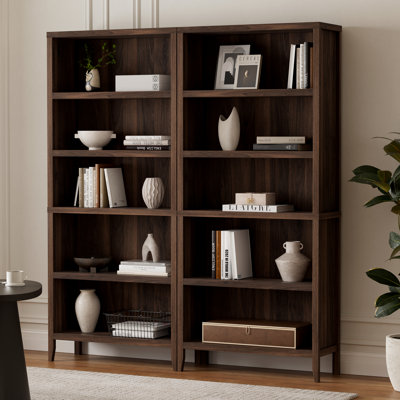 Bibliothèque à 70 niveaux H 70,9 po x l 31,5 po avec tablettes réglables et rangement ouvert (ensemble de 2)