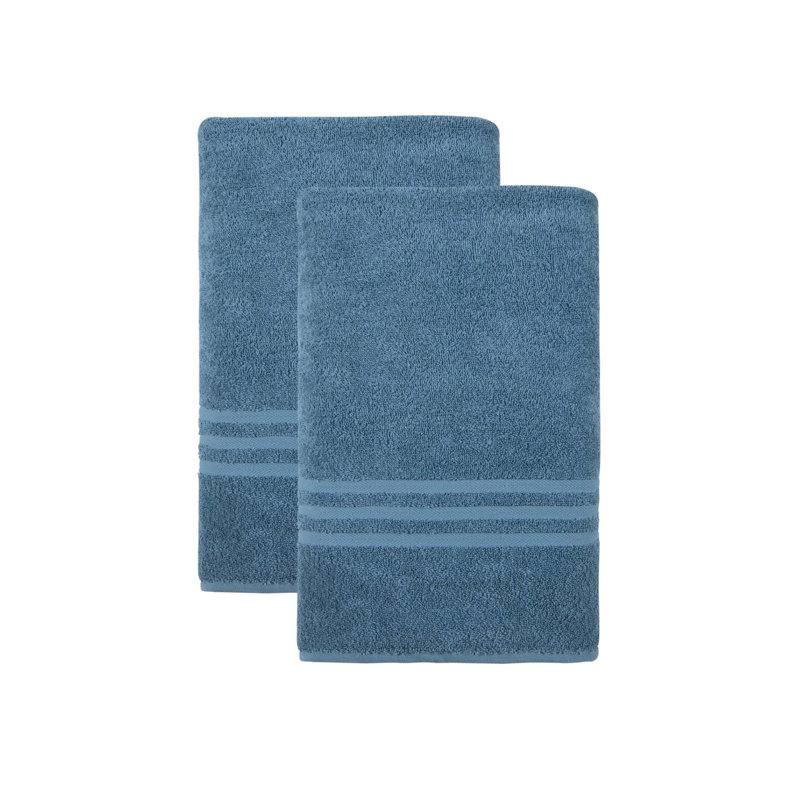 Ensemble de deux draps de bain en coton turc turquoise 35 po x 66 po