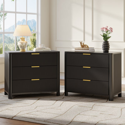 Oversized Nightstand with 3 Drawers