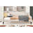 Full Size Beige Upholstered Tufted Daybed