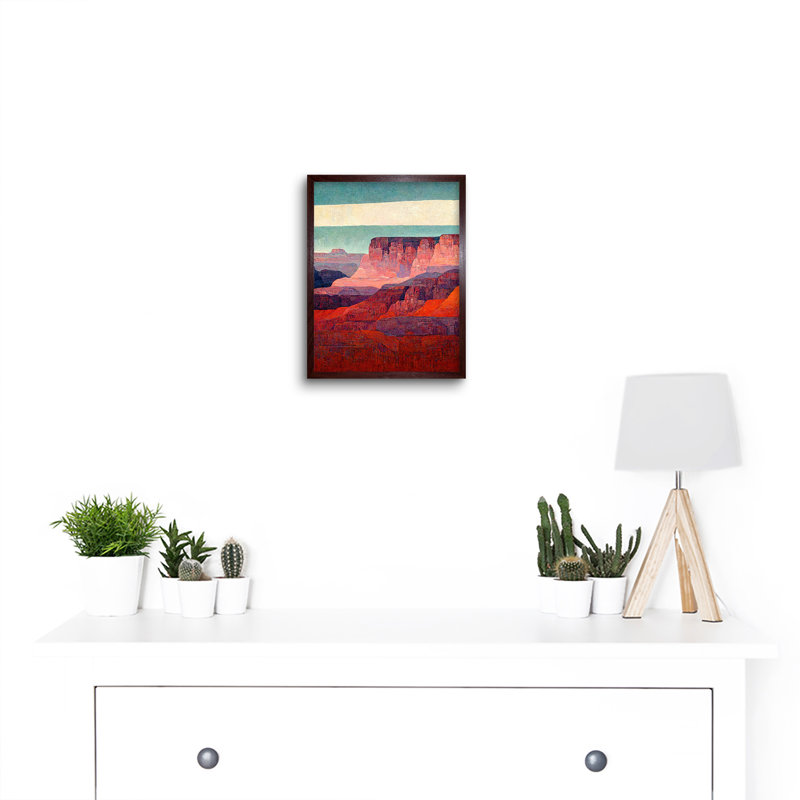 Modern Abstract Grand Canyon Style Arizona - Print, Brown Framed Paper, 25.9cm H x 20.6cm W