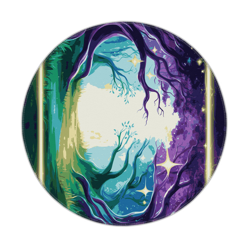 Hidden Haven Indoor And Outdoor Area Rug, Round 5'